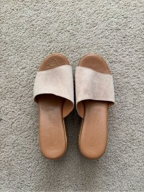 Simona Rossi Women’s Suede Leather Slide On Sandals